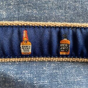 Leather Man Ltd Whiskey Bottle Embroidered Belt